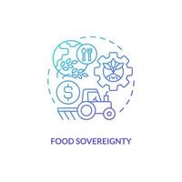 Food sovereignty blue gradient concept icon. Define farm system. Agriculture policy concern abstract idea thin line illustration. Isolated outline drawing vector