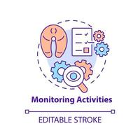 Monitoring activities concept icon. Contamination control. HACCP principle abstract idea thin line illustration. Isolated outline drawing. Editable stroke vector