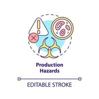 Production hazards concept icon. Safe food manufacture. Planning approach to HACCP abstract idea thin line illustration. Isolated outline drawing. Editable stroke vector