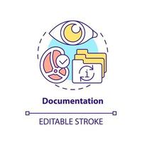 Documentation concept icon. Keep records in order. Planning approach to HACCP abstract idea thin line illustration. Isolated outline drawing. Editable stroke vector