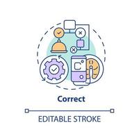 Correct concept icon. Adjust food processing temperature. HACCP on practice abstract idea thin line illustration. Isolated outline drawing. Editable stroke vector