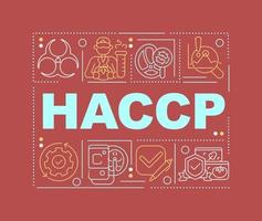 HACCP word concepts red banner. Food safety control. Infographics with editable icons on color background. Isolated typography. Vector illustration with text