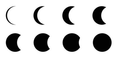 Moon phases astronomy cycle vector