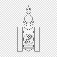 Thin line emblem of Mongolia vector