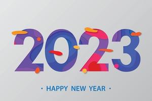 2023 New Year cut paper background. vector