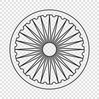 Delgado línea emblema de India vector