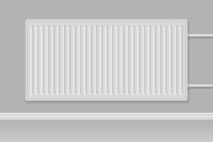 3d realistic heating battery. Domestic radiator vector