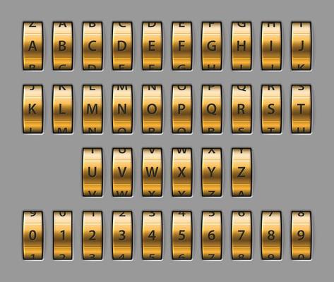 Combination lock font