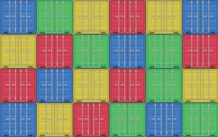 Stack of cargo ship containers , vector