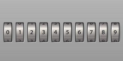 Combination lock number vector