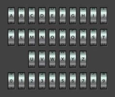 Combination lock font vector