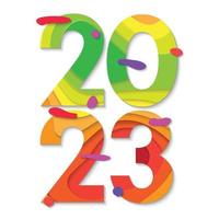 2023 New Year cut paper background. vector