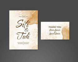 Wedding invitation with abstract watercolor background vector