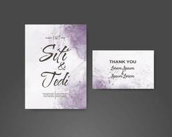 Wedding invitation with abstract watercolor background vector