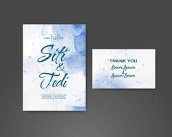 Wedding invitation with abstract watercolor background vector