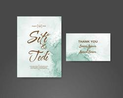 Wedding invitation with abstract watercolor background vector