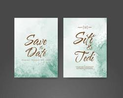 Wedding invitation with abstract watercolor background vector