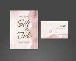 Wedding invitation with abstract watercolor background vector