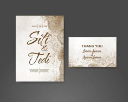 Wedding invitation with abstract watercolor background vector