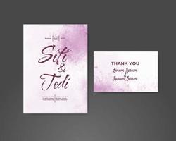 Wedding invitation with abstract watercolor background vector