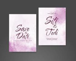 Wedding invitation with abstract watercolor background vector