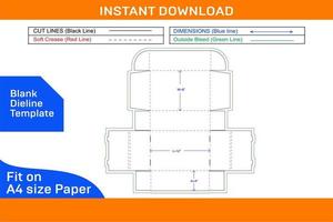 Corrugated cardboard packaging mailer box Dieline template and 3D render file Blank dieline template vector