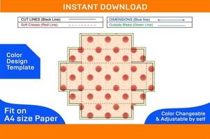 acanalado plegable caja dieline modelo y 3d caja deisgn color diseño modelo vector