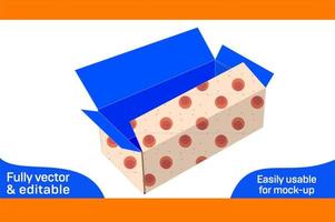 Corrugated foldable box dieline template and 3D box deisgn 3D box vector