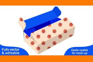 Double tuck Corrugated box dieline template and 3D box design 3D box vector