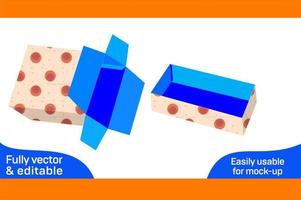 Pre-rolls kits box dieline template and 3D box design, color changeable and editable 3D box vector