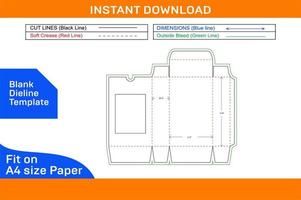 Hand cream set box or gift box dieline template and 3D render file Blank dieline template vector