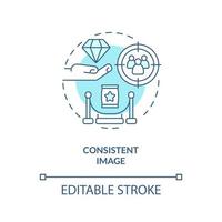 Consistent image turquoise concept icon. Marketing. Way to develop brand longevity abstract idea thin line illustration. Isolated outline drawing. Editable stroke vector