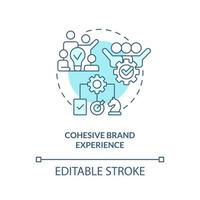 Cohesive brand experience turquoise concept icon. Way to develop product longevity abstract idea thin line illustration. Isolated outline drawing. Editable stroke vector