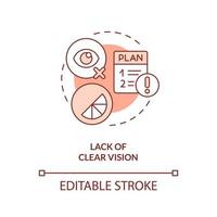 Lack of clear vision orange concept icon. Poor planning. Brand longevity challenge abstract idea thin line illustration. Isolated outline drawing. Editable stroke vector