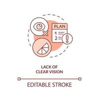 Lack of clear vision orange concept icon. Poor planning. Brand longevity challenge abstract idea thin line illustration. Isolated outline drawing. Editable stroke vector