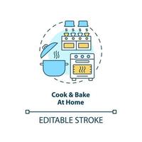 Warm up room with oven concept icon. Money saving habits. Reduce costs. Efficiency abstract idea thin line illustration. Isolated outline drawing. Editable stroke vector