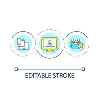 E learning platform loop concept icon. Remote access solution for education abstract idea thin line illustration. Web-conferencing. Isolated outline drawing. Editable stroke vector