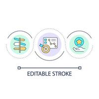 Provide tasks guide loop concept icon. Facilitator. Mentorship. Work instruction. Leadership abstract idea thin line illustration. Isolated outline drawing. Editable stroke vector