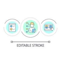 Online testing session loop concept icon. Remote examination. Assess. Usability experience evaluation abstract idea thin line illustration. Isolated outline drawing. Editable stroke vector