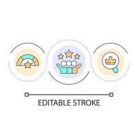 Set success rate percentage loop concept icon. Determine desired result expectations. Satisfied client abstract idea thin line illustration. Isolated outline drawing. Editable stroke vector