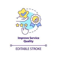 Improve service quality concept icon. Ambient scenting marketing bonus abstract idea thin line illustration. Feedback. Isolated outline drawing. Editable stroke vector