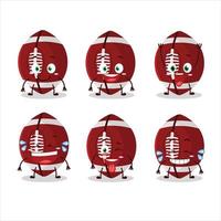Cartoon character of rugby ball with smile expression vector