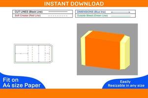 Soap paper slveeve box packaging dieline template and 3D vector file Box dieline and 3D box