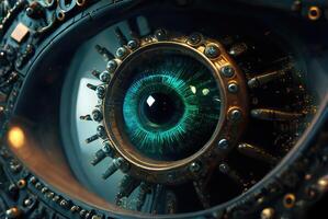 Big hi-tech futuristic eye. photo