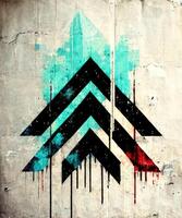 Abstract grunge wall background with arrows. photo