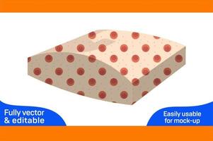 Pillow box design dieline template and 3D render file color changeable and editable3D box vector