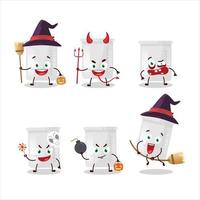 Halloween expression emoticons with cartoon character of science bottle vector