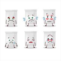 Science bottle cartoon character with sad expression vector