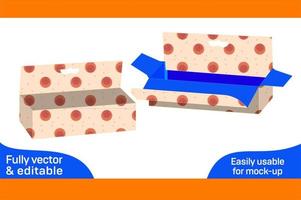 Lip balm box dieline template and 3D box design, easily editable and resizeable 3D box vector