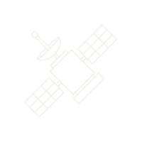 Satellite in White Chalk Drawing Style in Transparent PNG file.